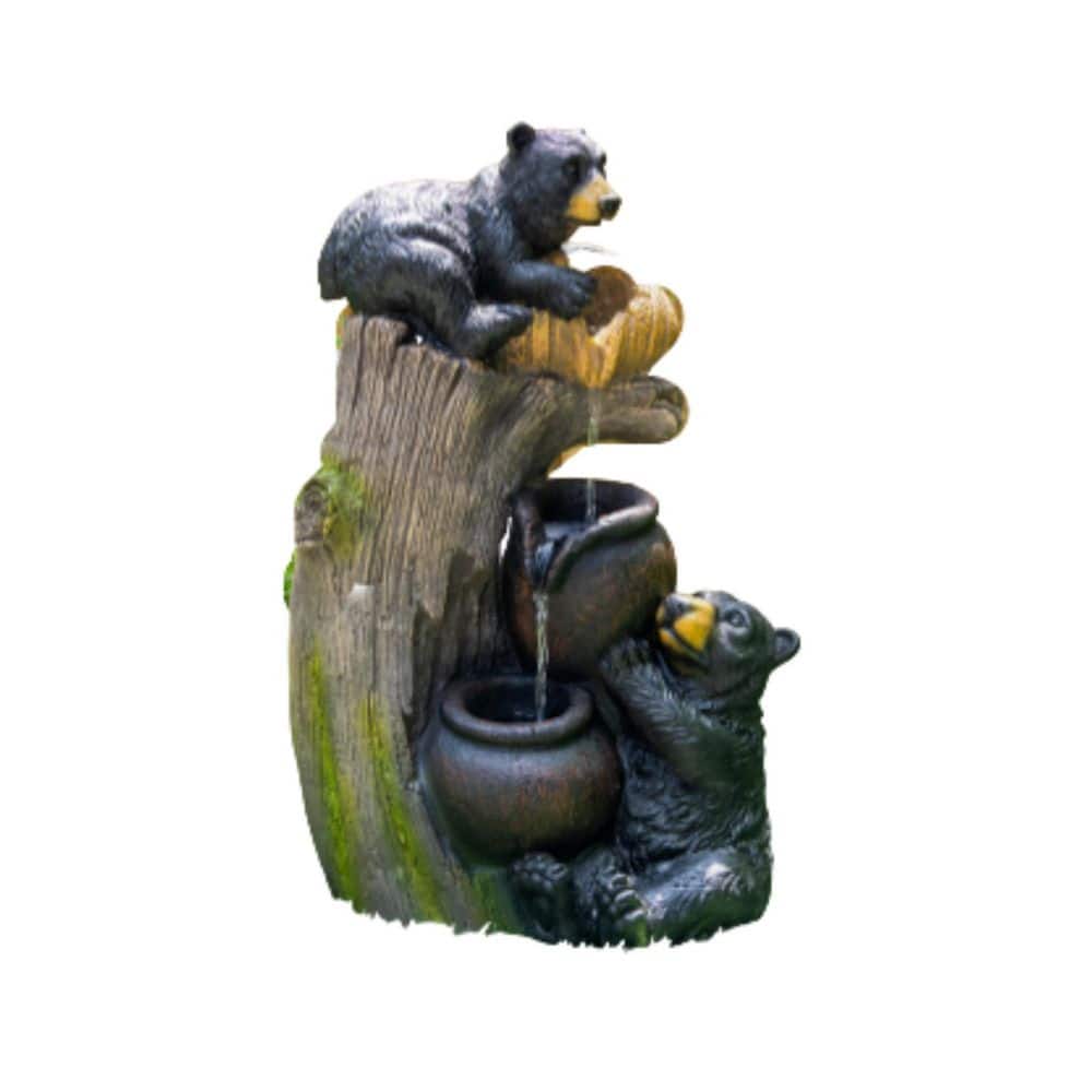 23 in. H Outdoor Waterfall Water Fountain Freestanding Garden Water Fountain Cascading Fountain with LED Lights price history on PriceWatchPro