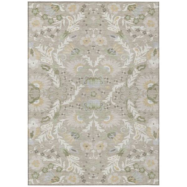 Chantille Machine Washable Indoor/Outdoor Abstract ACN3049 Beige 5 ft. x 7 ft. 6 in. Area Rug