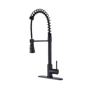 Single Handle Pull Down Sprayer Kitchen Faucet in Matte Black