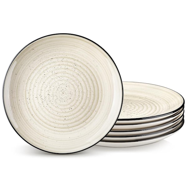 MALACASA Beige 6 Piece 10.5 in Stoneware Dinner Plates (Set of 6 )