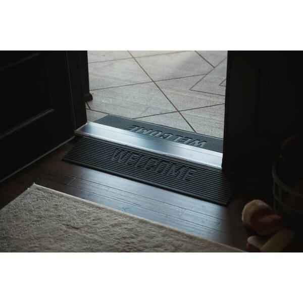 EZ-ACCESS Transitions Angled Entry Mat, Welcome, Black, 1.25 in