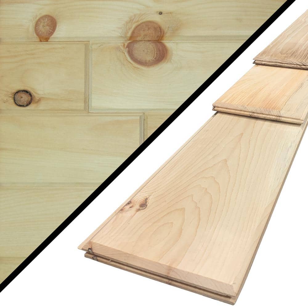 Wilson 8" Unfinished Knotty Pine Tongue and Groove Planks