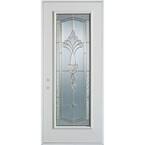 32 in. x 80 in. Traditional Brass Full Lite Painted White Right-Hand Inswing Steel Prehung Front Door