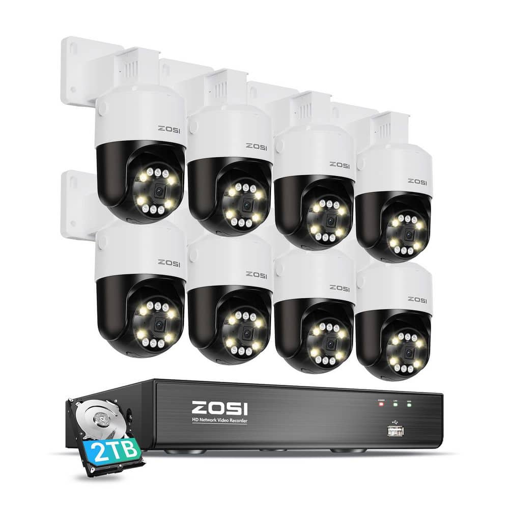 4K UHD 8-Channel 2TB POE NVR Security System with 8-Wired 8MP 360° PTZ Outdoor Cameras, AI Person Vehicle Detection price history on PriceWatchPro