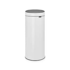 8 Gal. Touch Top Trash Can in White