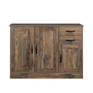 43.31 in. W Espresso Modern Wood Buffet Sideboard with 3 doors and 2 Drawers