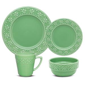 Mendi Green 32-Piece Casual Green Earthenware Dinnerware Set (Service for 8)