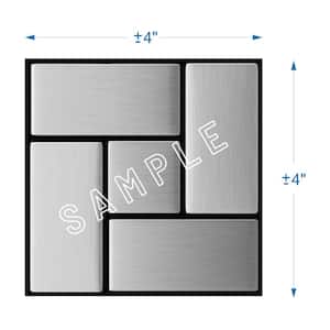 Take Home Sample - California Stainless Steel 4 in. x 4 in. Metal Peel and Stick Wall Mosaic Tile (0.11 sq.ft./ea)