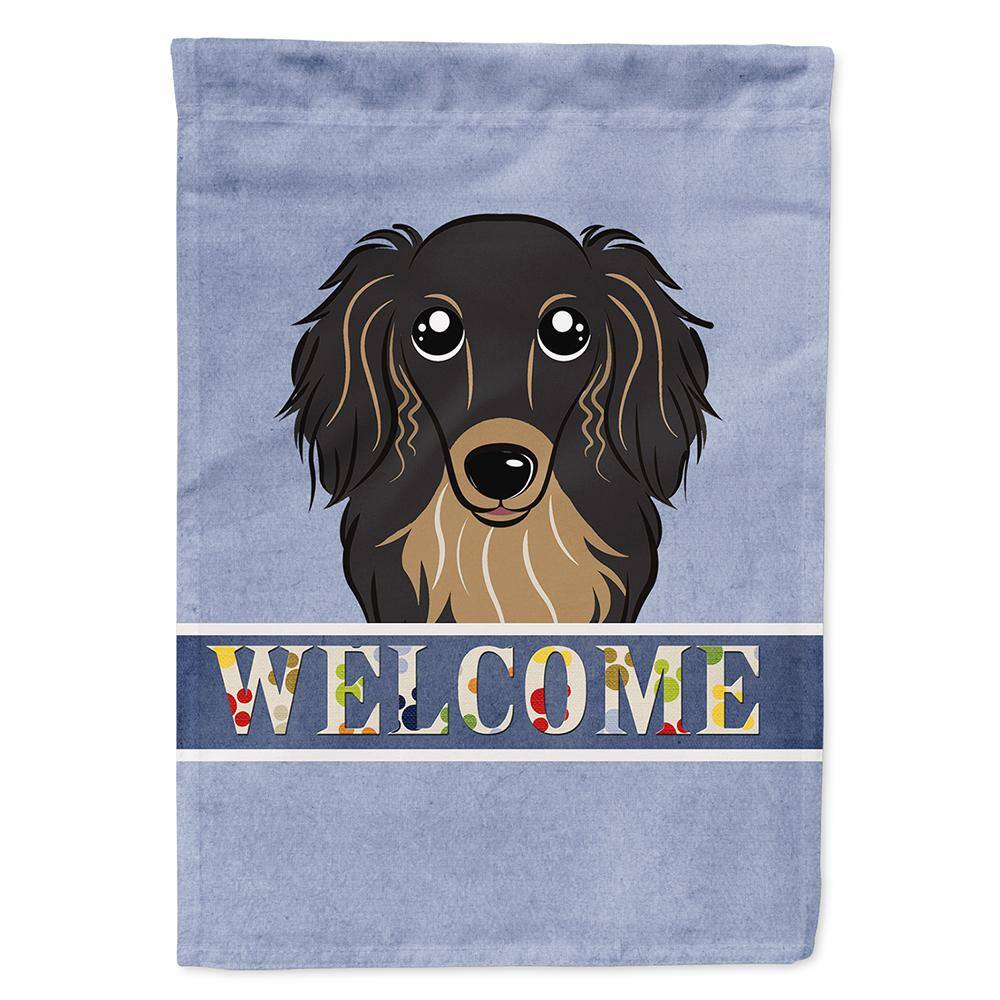 28 in. x 40 in. Polyester Longhair Black and Tan Dachshund Welcome Flag Canvas House Size 2-Sided Heavyweight price history on PriceWatchPro
