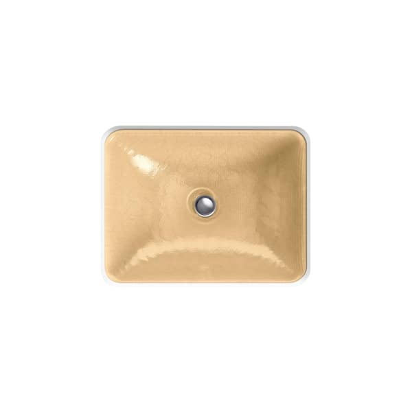 Yepsen Glass Undermount Bathroom Sink in Opaque Sandalwood