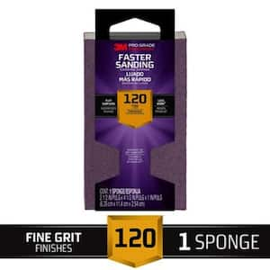 Pro Grade Precision 2-1/2 in. x 4-1/2 in. x 1 in. 120-Grit Fine Block Sanding Sponge