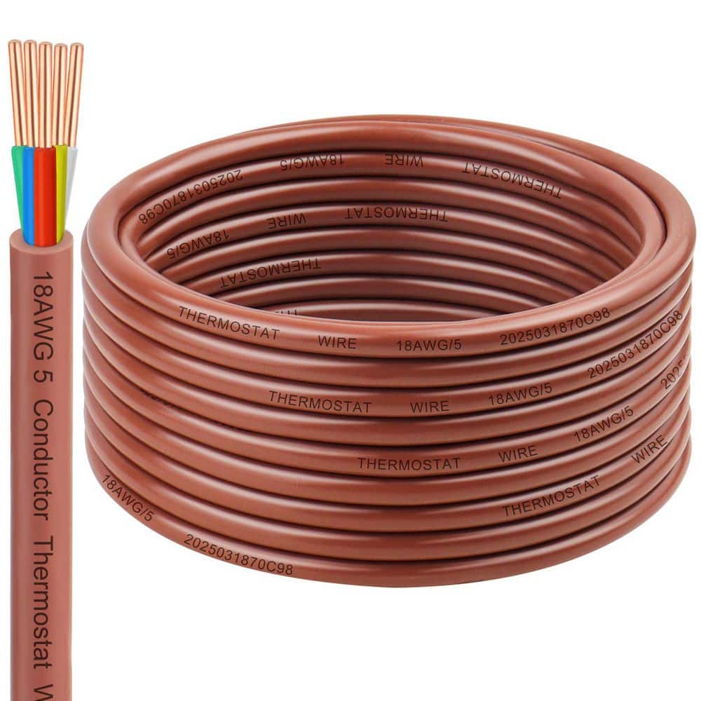 25 ft. 18AWG/5 Solid Copper Multi-Color Low Voltage Thermostat Wire for HVAC Alarm Systems, Doorbells price history on PriceWatchPro