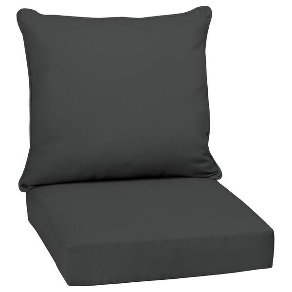 Arden Selections 24 X 24 Slate Canvas Texture 2 Piece Deep Seating Outdoor Lounge Chair Cushion Ah0w298b D9z1 The Home Depot