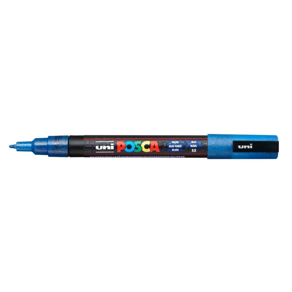 Uni Posca Paint Marker Fine Point Size 3M 24 Colors Set with Blue Carry Case
