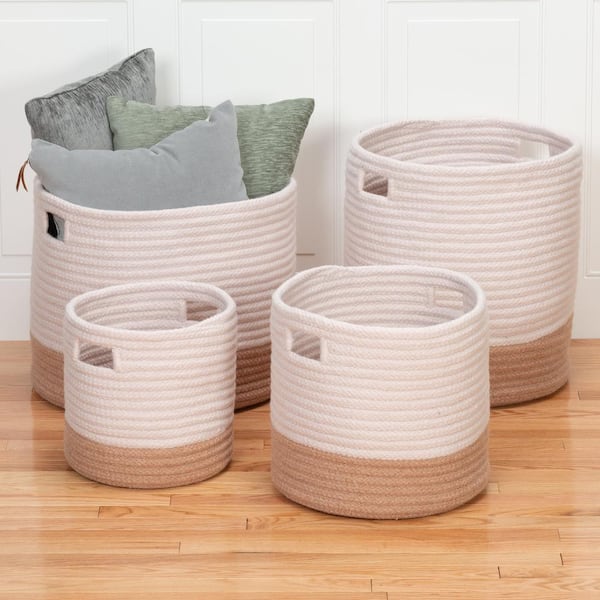 Colonial Mills Cortland 12 in. x 12 in. x 12 in. Gold Round Polypropylene Basket