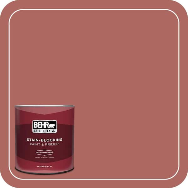BEHR ULTRA 1 qt. #PPU2-13 Colonial Brick Extra Durable Flat Interior Paint & Primer