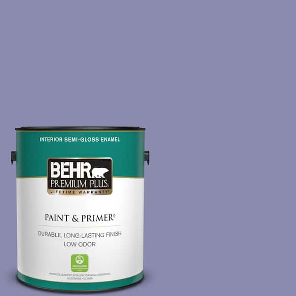 BEHR PREMIUM PLUS 1 gal. #M550-5 Violet Aura Semi-Gloss Enamel Low Odor Interior Paint & Primer