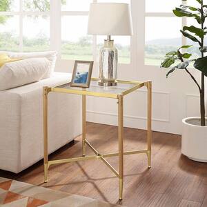 Archlyn Natural and Champagne Square Accent Table