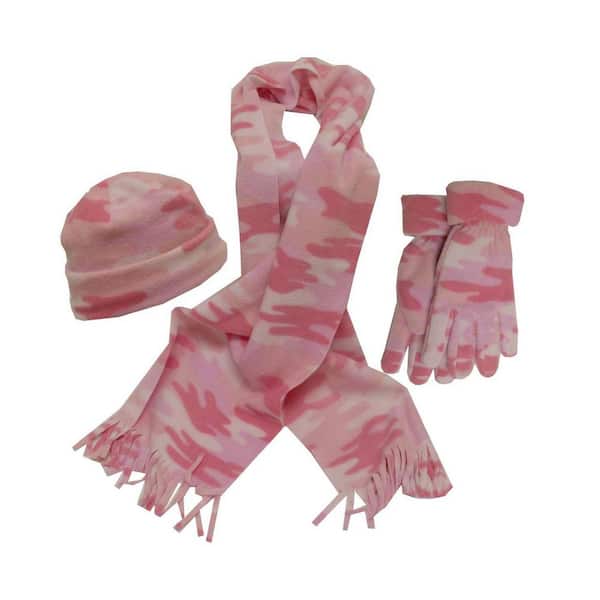 pink hat and scarf set womens