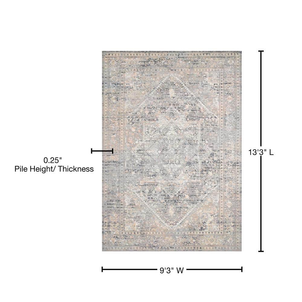 Lucia Transitional Gray Synthetic Large Area Rug - 9'3" x 13'3"