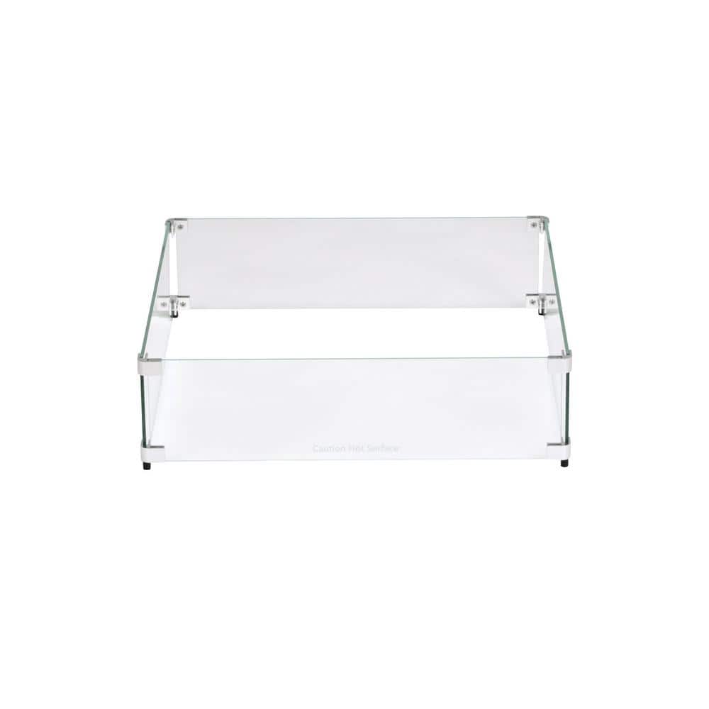 Celestial 23.5" Square Tempered Glass Wind Guard for Fire Pits