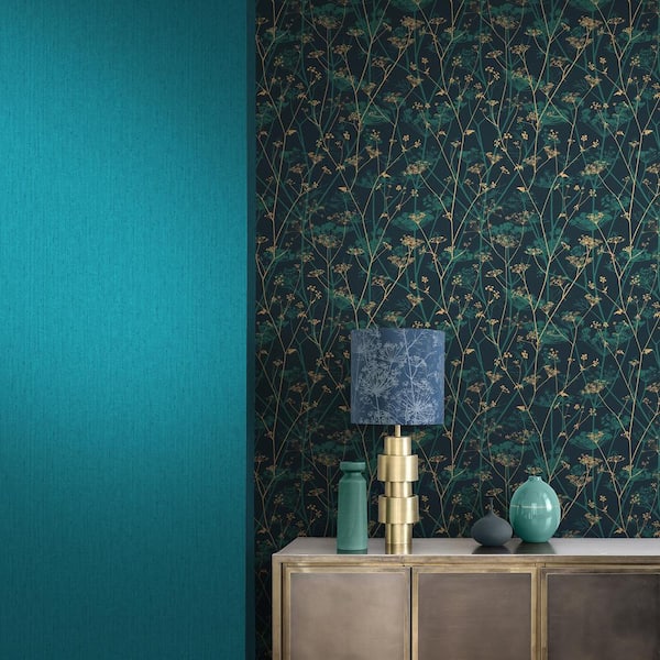 Tisbury Teal Wallpaper 120392 - The Home Depot