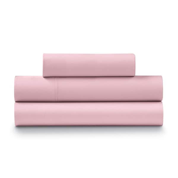ELLA JAYNE 300TC Cotton Percale 4-Piece Blush King Sheet Set