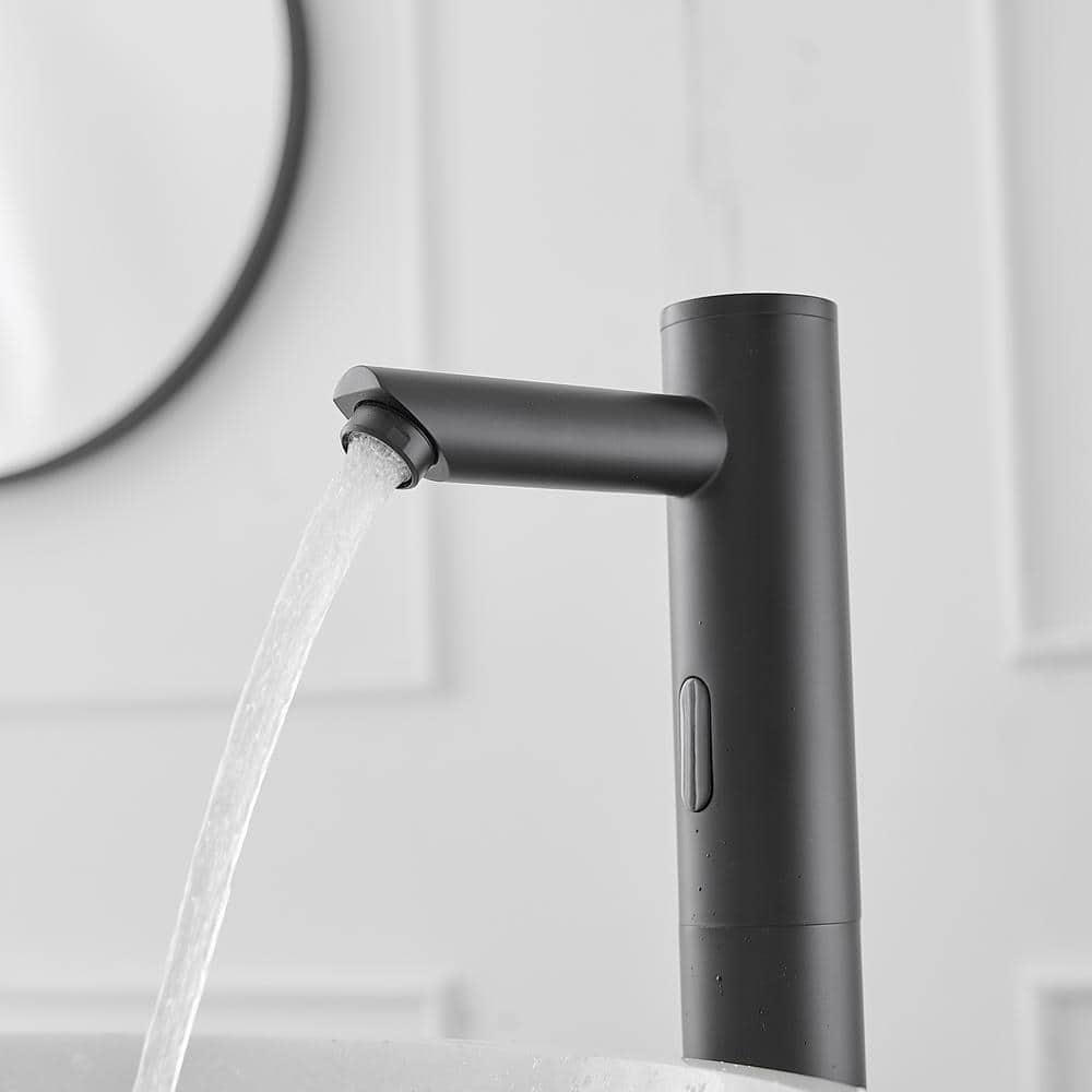 Matte Black Touchless Vessel Sink Faucet with Pop Up Drain