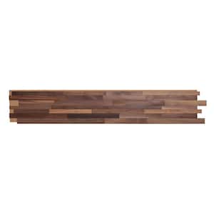 1/2 in. x 7-7/8 in. x 47-1/4 in. Black Walnut 3D Solid Hardwood Interlocking Wall Plank