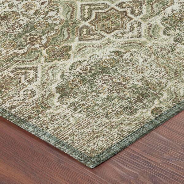 Chantille Machine Washable Indoor/Outdoor Abstract ACN2706 Olive 9 ft. x 12 ft. Area Rug