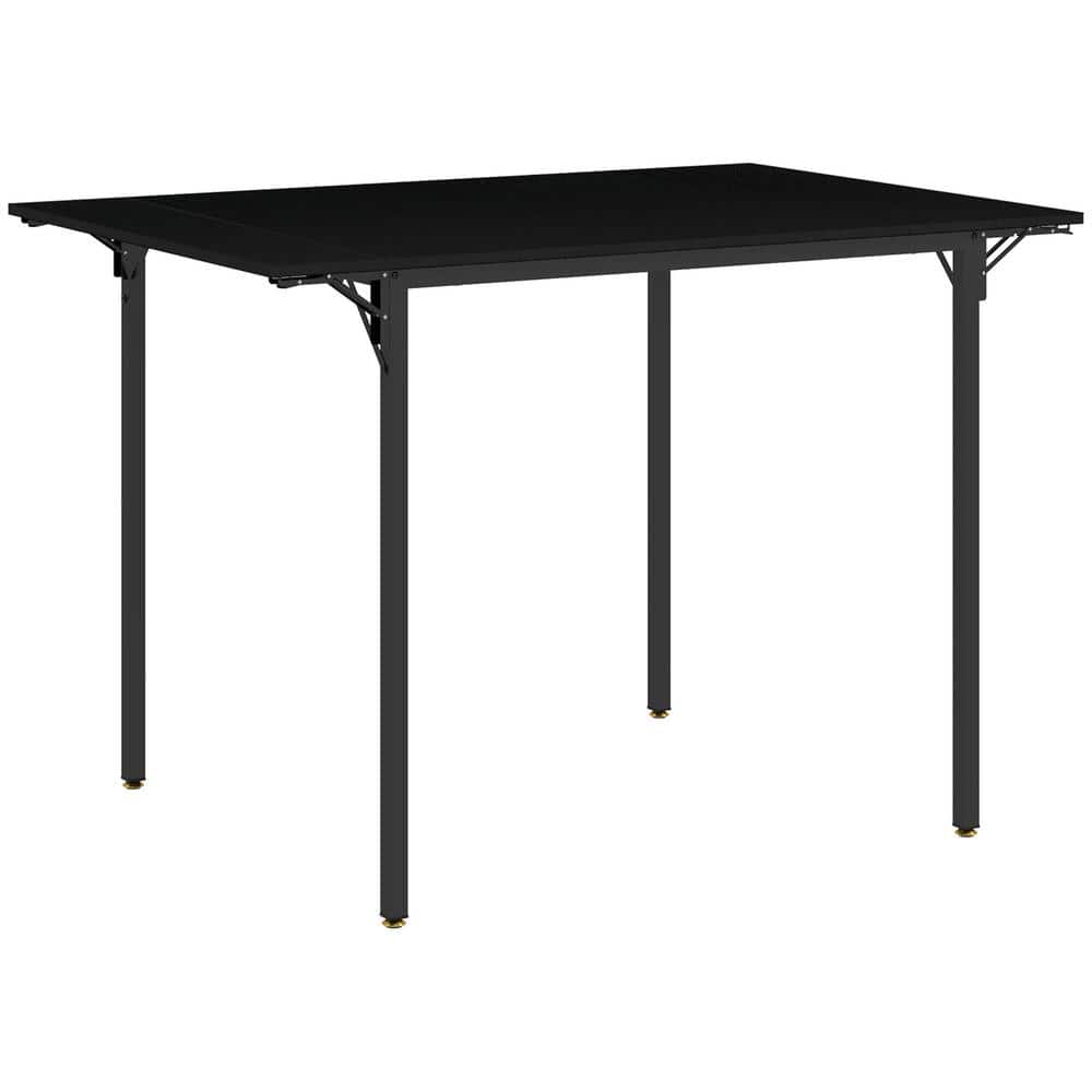 Black Wood Folding Outdoor Dining Table with Space Saving Drop Leaf for 2 to 4 price history on PriceWatchPro