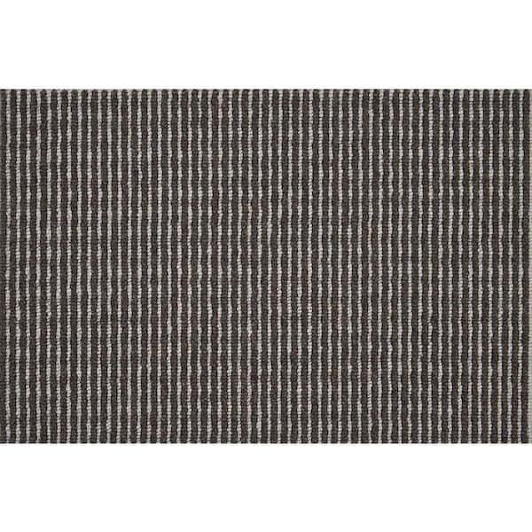 Cornerstone Stripe - Cacao/Quarry - Brown 13.2 ft. 42 oz. Wool Pattern Installed Carpet