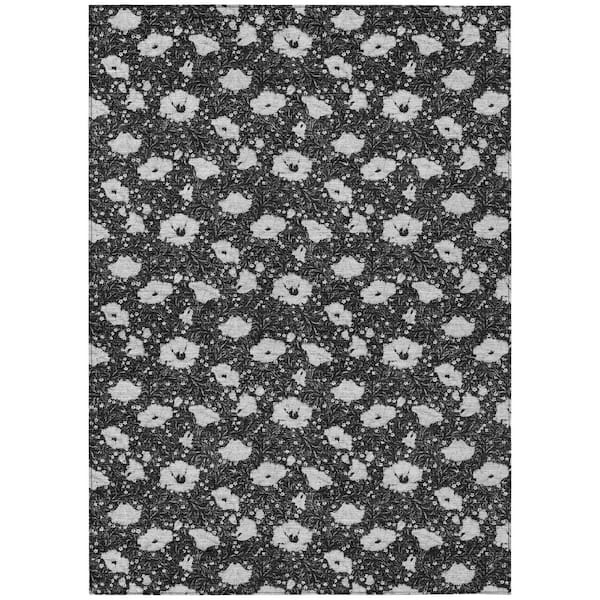 Chantille Machine Washable Indoor/Outdoor Abstract ACN2792 Black 5 ft. x 7 ft. 6 in. Area Rug