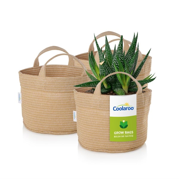 Coolaroo 2 gal. Desert Sand Fabric Planting Garden Grow Bags with Handles Planter Pot (3-pack)