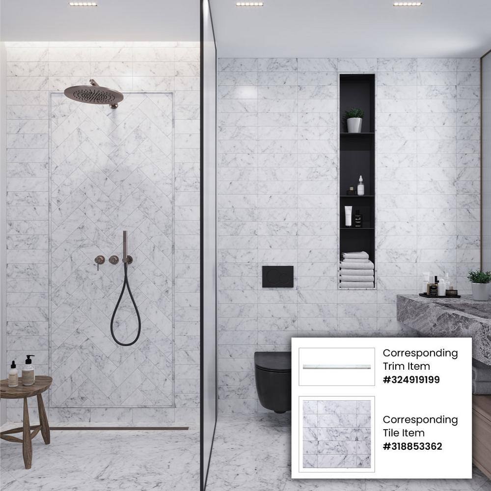 Apollo Gray and White Polished Marble 4x12 Subway Tile