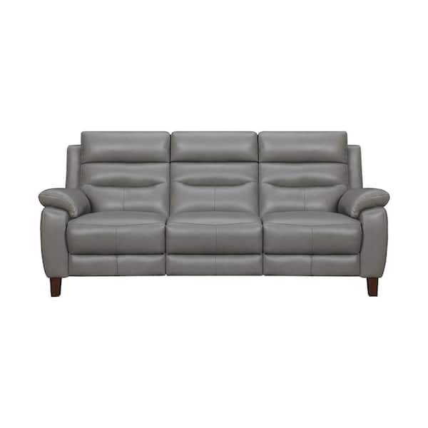 Armen Living Hayward 82 in. Dark Gray Leather Power Reclining Sofa