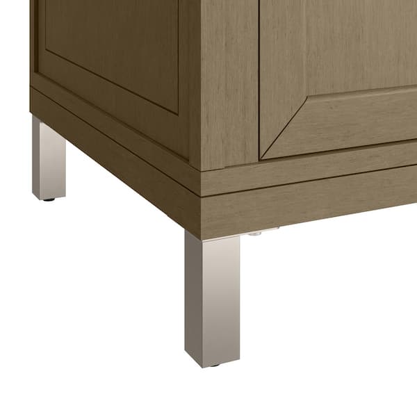 Chicago 36.0 in. W x 23.5 in. D x 33.76 in. H Single Bath Vanity in Walnut Whisper with White Zeus Silestone Quartz Top