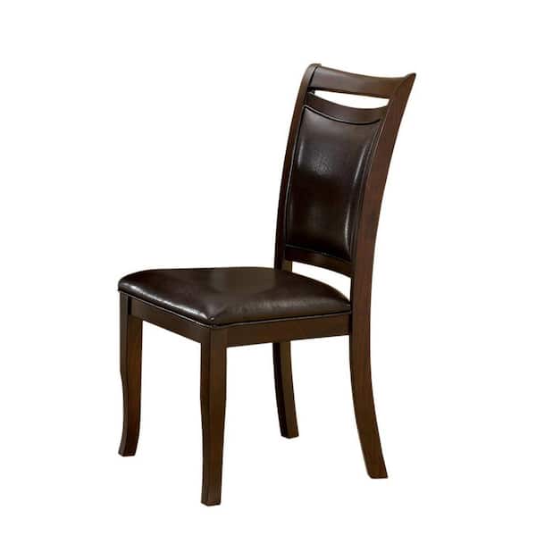 Furniture of America Swanson Espresso Faux Leather Dining Side Chair (Set of 2)