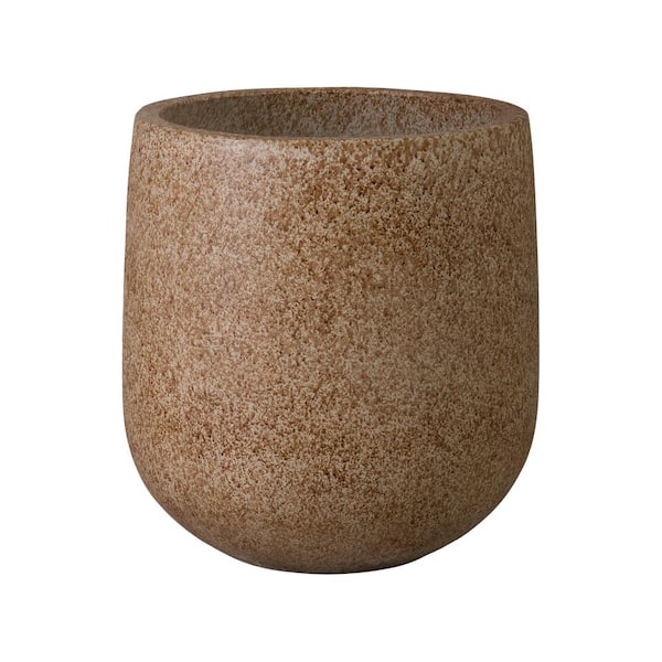 Opus 20 in. Brown Terrazzo Round Planter (20 in. L x 20 in. W x 22 in. H)