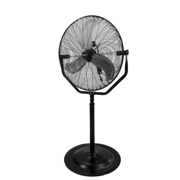 30 in. 3-Speeds High Velocity Tilting Pedestal Fan with Adjustable Height in Black