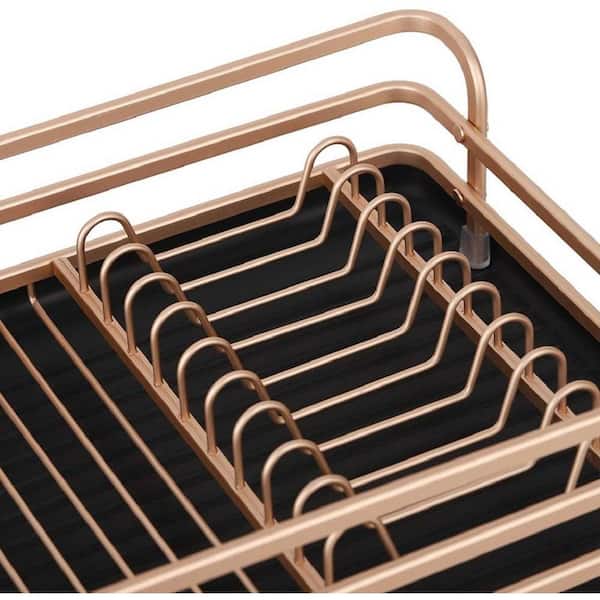 Champagne Gold Aluminium Kitchen Dish Drying Rack Sink Stand Drain Holder  Cutlery Drainer Accessories Storage Plate Organizer