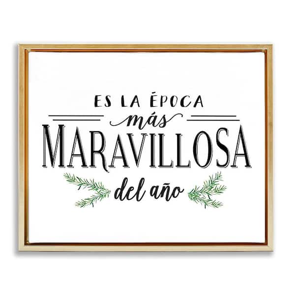 Stupell Industries Wonderful Christmas Translation by Lettered and Lined Gold Floater Frame Abstract Graphic Art Print 25 in. x 31 in.