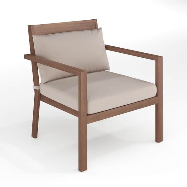 Brown Aluminum Outdoor Lounge Chair in Brown Set of 2