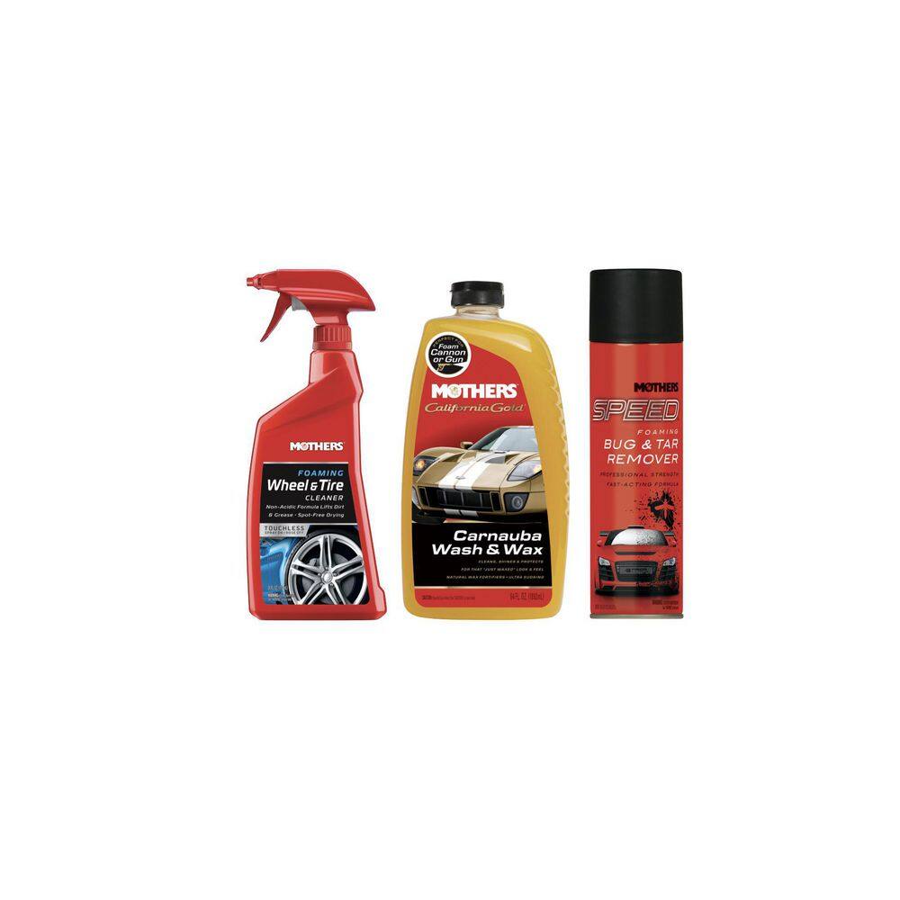 Exterior Clean and Wax Kit (Wash and Wax Plus Foaming Wheel and Tire Cleaner Spray Plus Speed Foaming Bug, Tar Remover) price history on PriceWatchPro