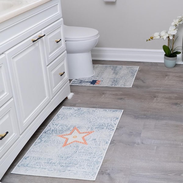 SUSSEXHOME Solid Gray Bathroom Rug, 1-Piece Bathroom Mat Set CAL-SLD-GY-2X4  - The Home Depot