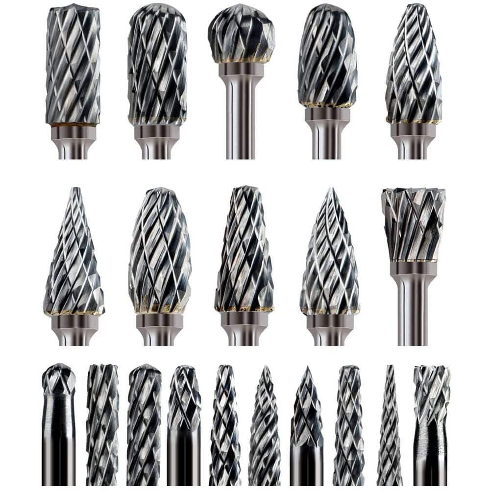 1/8 in. Tungsten Carbide Rotary Bit, Double Cut Carbide Burr Assortment (20-Piece) price history on PriceWatchPro