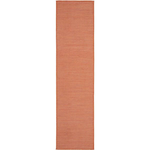 Positano Terracotta 2 ft. x 6 ft. Indoor/Outdoor Solid Contemporary Runner Area Rug