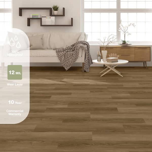 Huron Hickory 12 MIL x 7.1 in. W x 48 in. L Click Lock Waterproof Luxury Vinyl Plank Flooring (23.4 sq. ft./case)