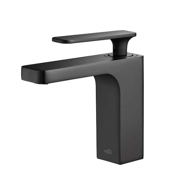 KIBI Infinity Single Handle Bathroom Vanity Sink Faucet in Matte Black