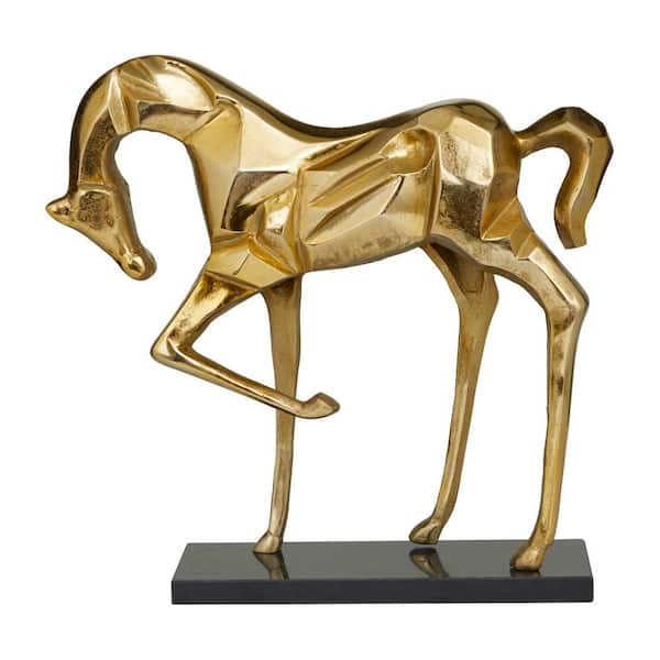 Novogratz 5 in. x 18 in. Gold Aluminum Horse Sculpture Novogratz 5 in. x 18 in. Gold Aluminum Horse Sculpture